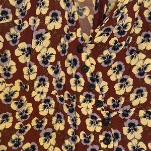 Madewell Floral Dress with Red and Yellow Accents